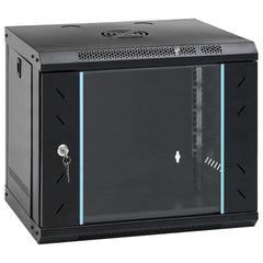 vidaXL Network Cabinet with Storage Steel Black