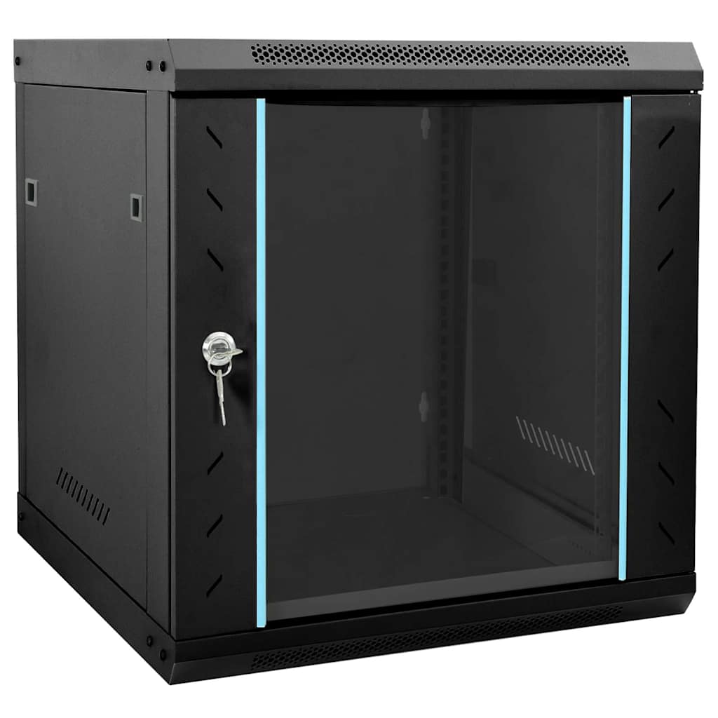 vidaXL Network Cabinet with Storage Steel Black