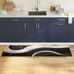 vidaXL Kitchen Rug Black 180 x 60 cm Velvet 1