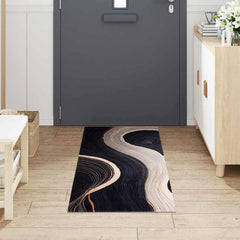vidaXL Kitchen Rug Black 180 x 60 cm Velvet 3