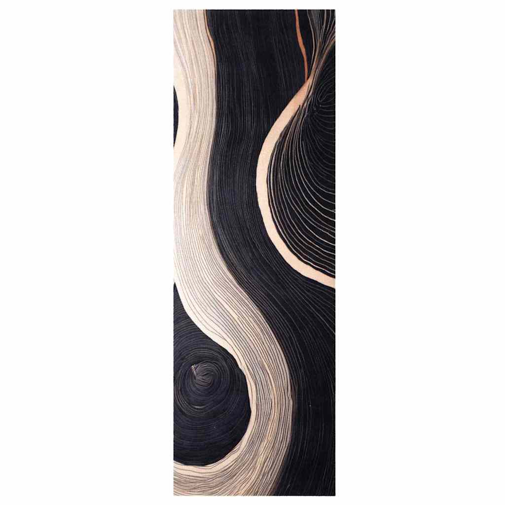 vidaXL Kitchen Rug Black 180 x 60 cm Velvet 2