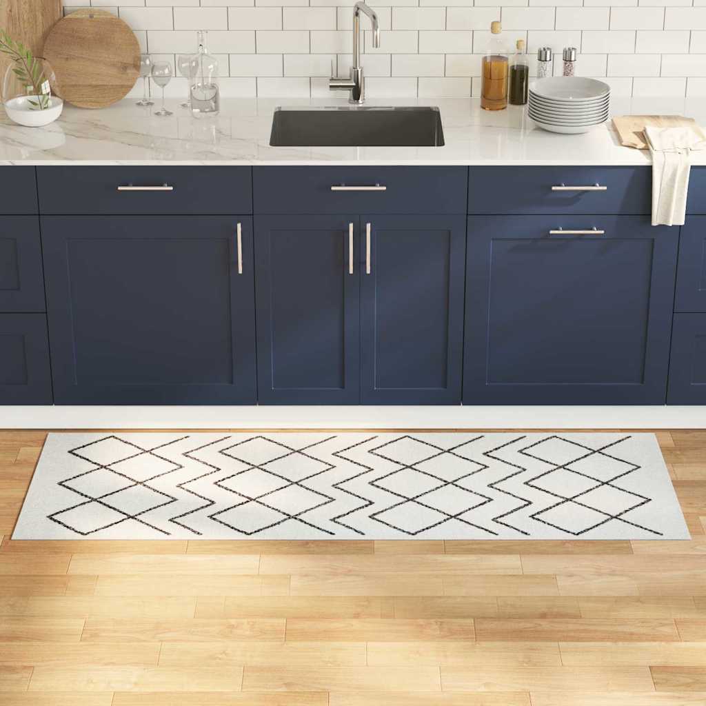 vidaXL Kitchen Rug White 180 x 60 cm Velvet 1