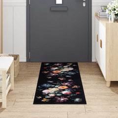 vidaXL Kitchen Rug Black 180 x 60 cm Velvet 3