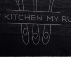 vidaXL Kitchen Rug Cutlery Black 180 x 60 cm Velvet 5