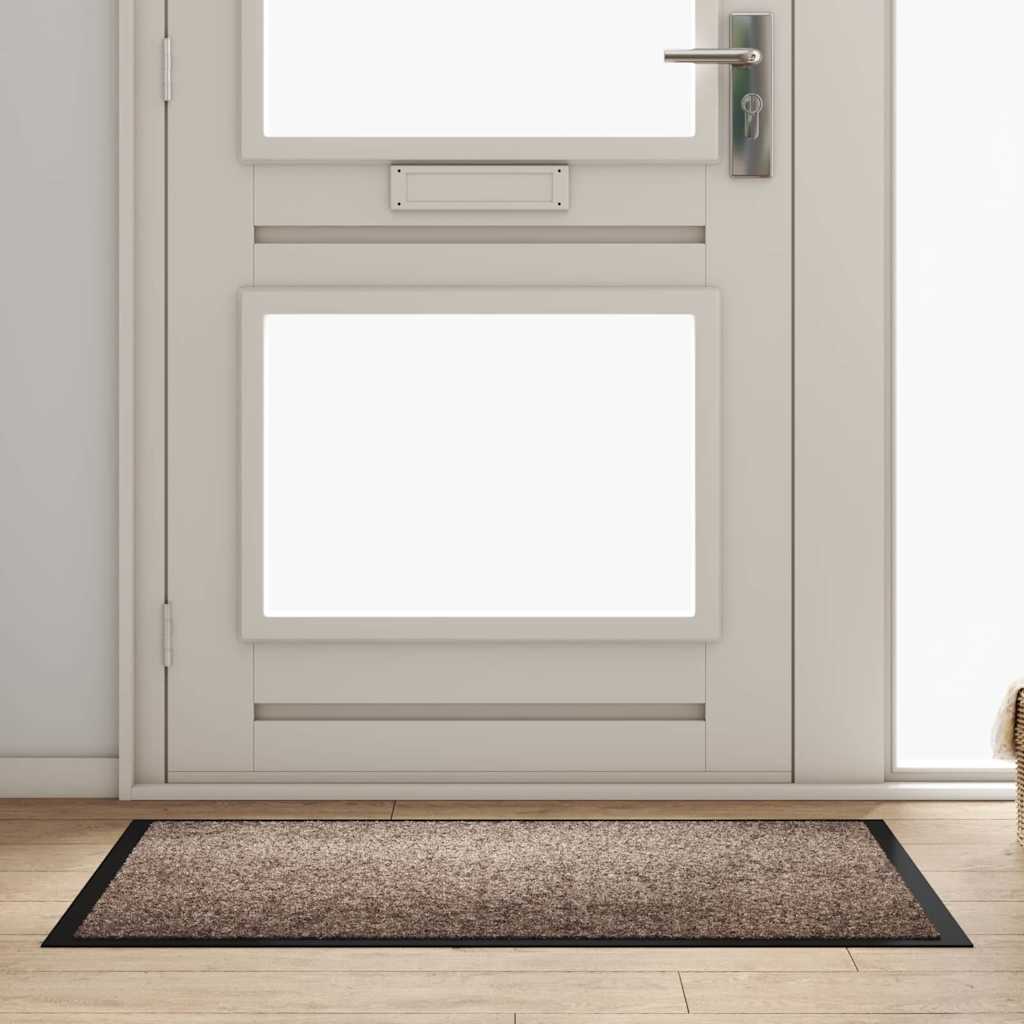 vidaXL Door Mat Beige 80 x 120 x 1.2 cm Teddy Fabric 1