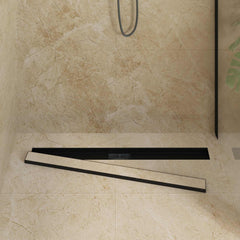 vidaXL 2 in 1 Shower Drain Black 100 cm Stainless Steel 304 3
