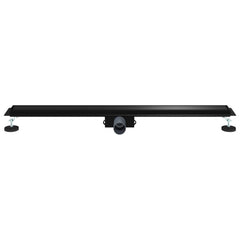 vidaXL 2 in 1 Shower Drain Black 100 cm Stainless Steel 304 4