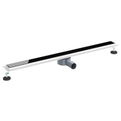 vidaXL Shower Drain Glass Cover with 360° Siphon Black 100 cm 2