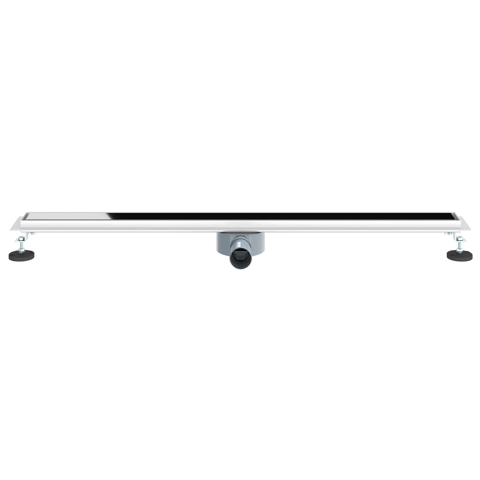 vidaXL Shower Drain Glass Cover with 360° Siphon Black 100 cm 4