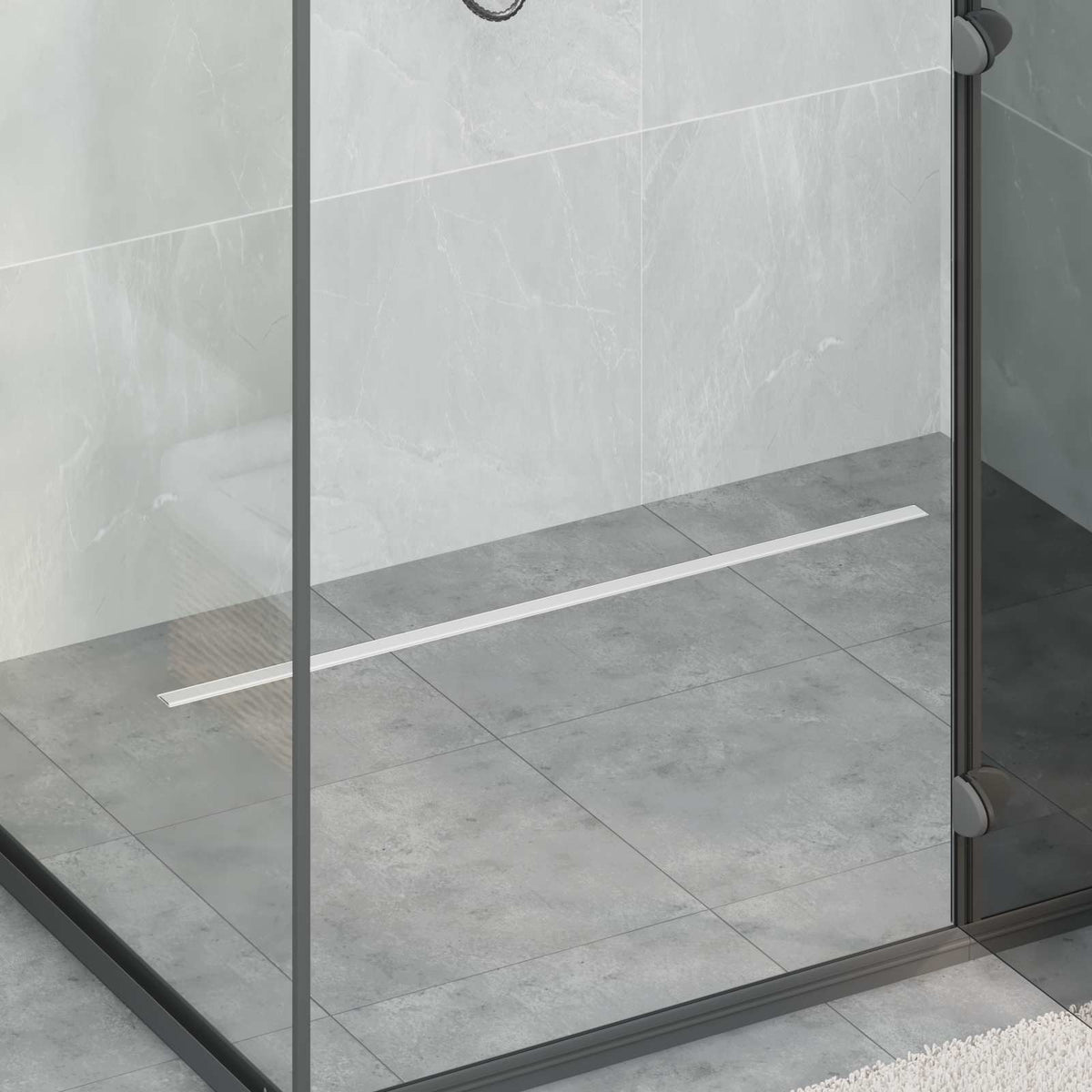 vidaXL 360° Shower Drain with Slim Model Silver
