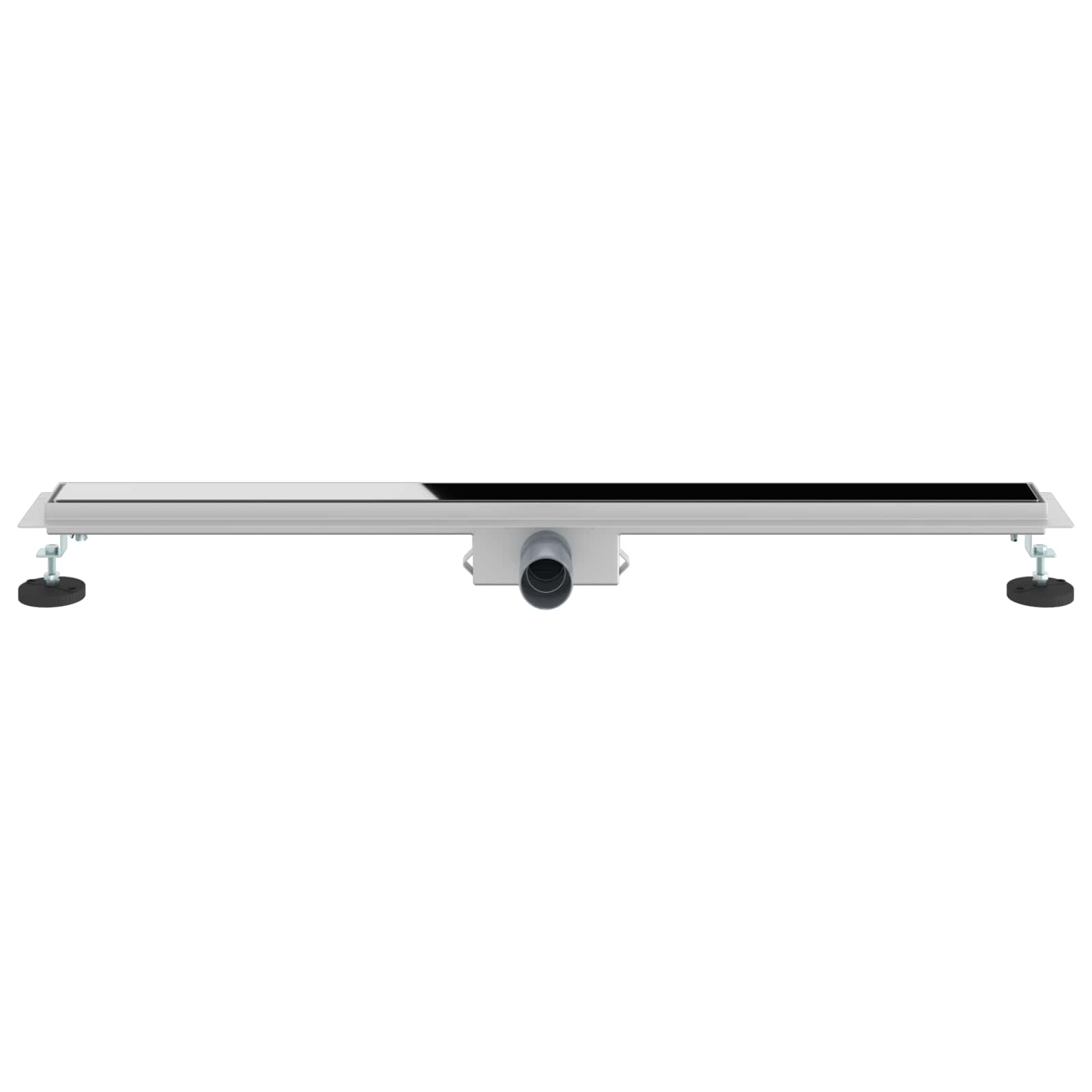 vidaXL Shower Drain with Glass Cover Black 100 cm Stainless Steel 304 4