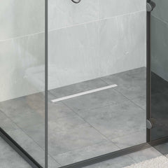 vidaXL 360° Shower Drain with Slim Model Silver 50 cm 1