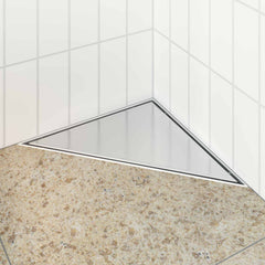 vidaXL 2 in 1 Triangle Shower Drain Silver 32 x 32 x 7.5 cm 1