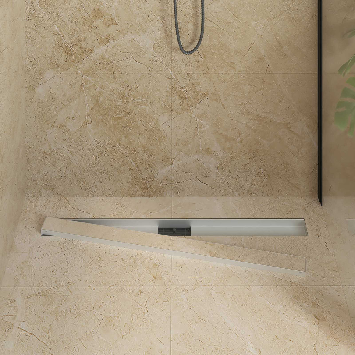 2 in 1 Shower Drain Stainless Steel 304 Silver 100 cm