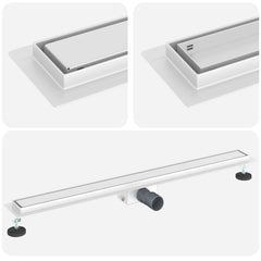 2 in 1 Shower Drain Stainless Steel 304 Silver 100 cm