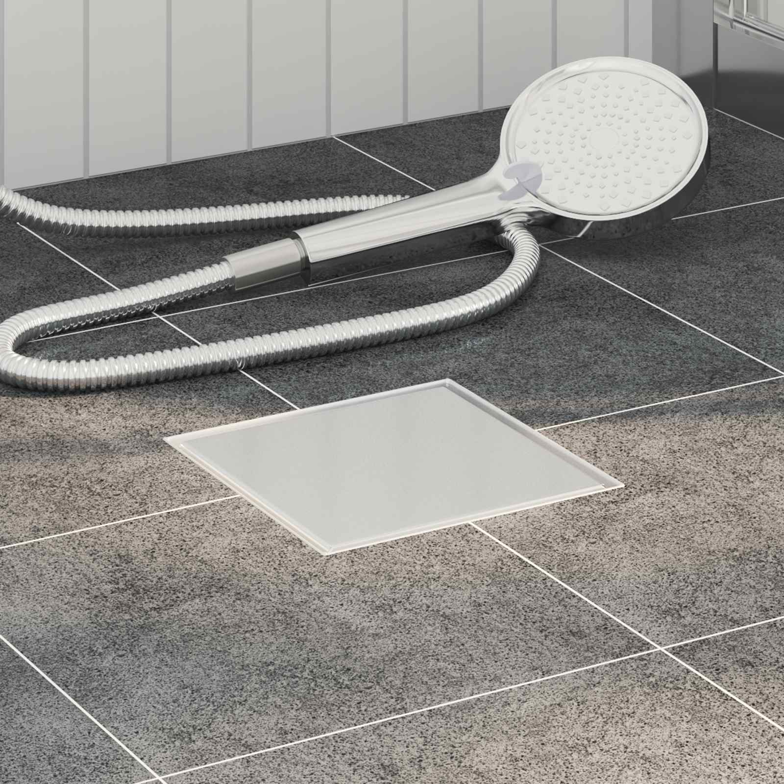 vidaXL 2 in 1 Shower Drain Silver 15 x 15 cm Stainless Steel 304 1