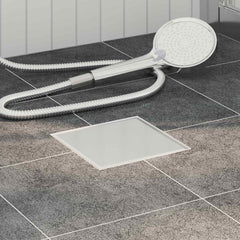 vidaXL 2 in 1 Shower Drain Silver 15 x 15 cm Stainless Steel 304 1