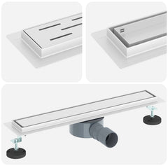 vidaXL Shower Drain 2-in-1 with 360° Siphon Silver 54 x 11 x 9.5 cm 2