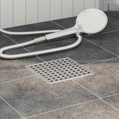 vidaXL Dot Shower Drain Silver 15 x 15 cm Stainless Steel 304 1