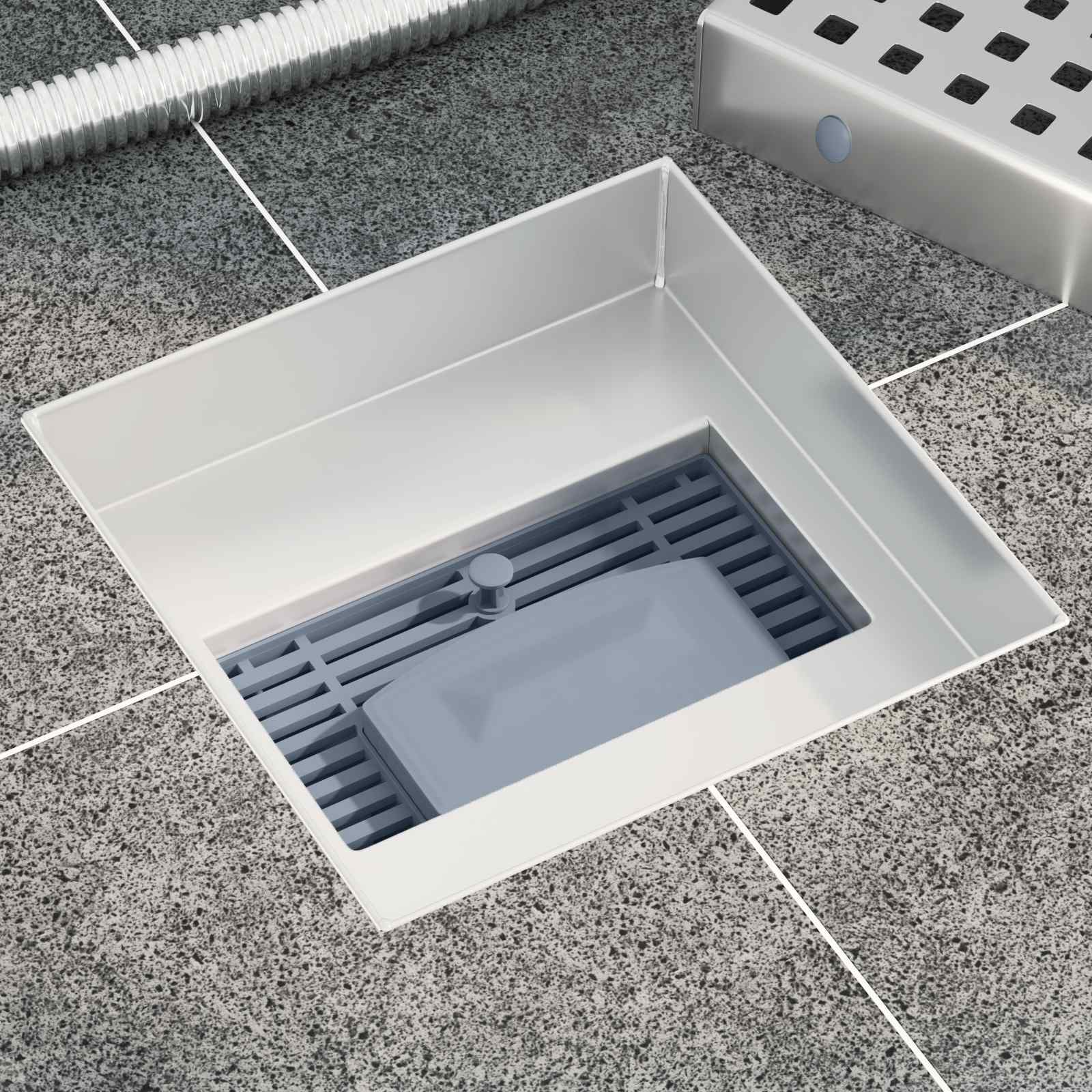 vidaXL Dot Shower Drain Silver 15 x 15 cm Stainless Steel 304 3