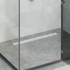 vidaXL Shower Drain Glass Cover with 360° Siphon Black