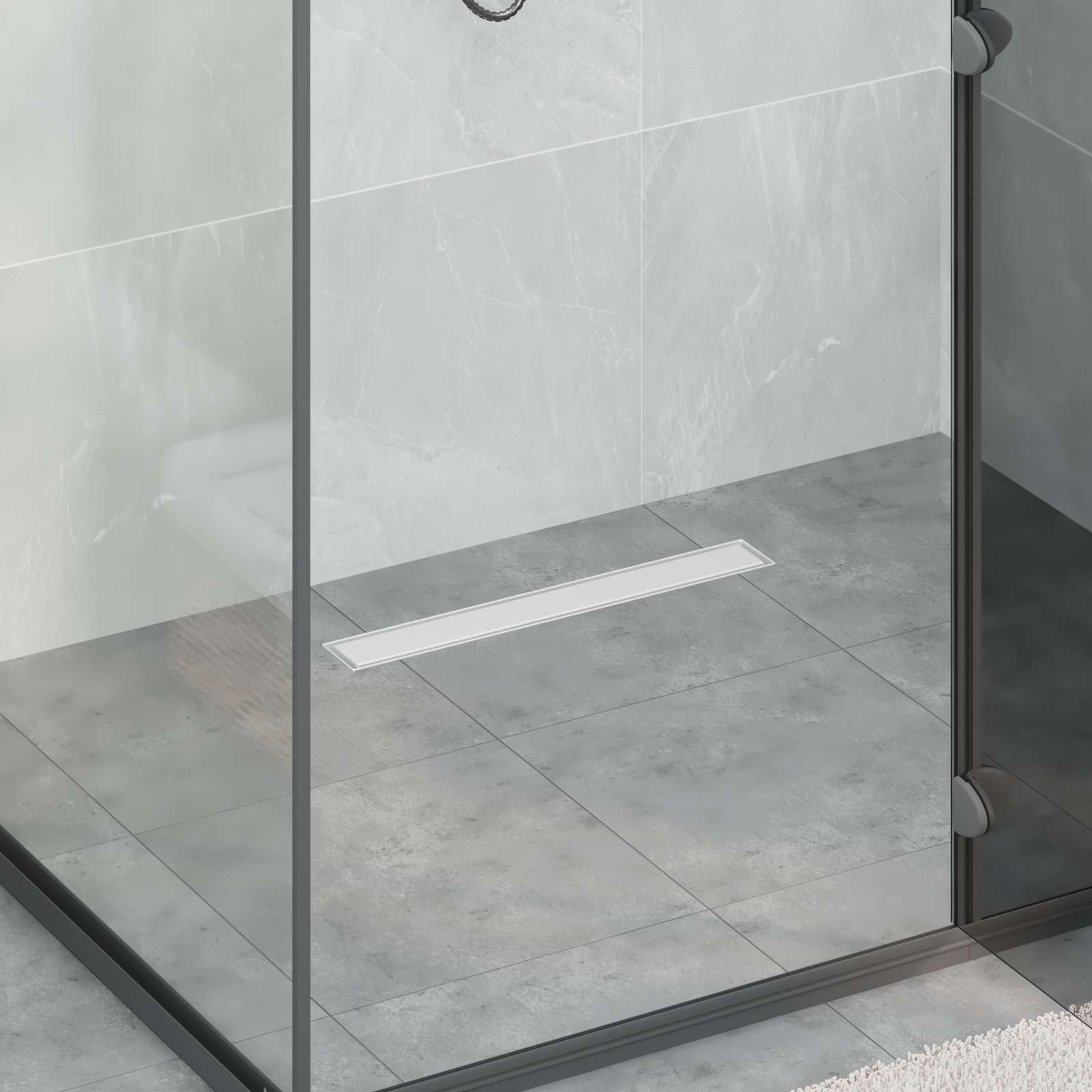 vidaXL 2 in 1 Shower Drain Silver 50 cm Stainless Steel 304 1