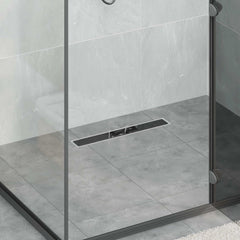 vidaXL Shower Drain Glass Cover with 360° Siphon Black 50 cm 1