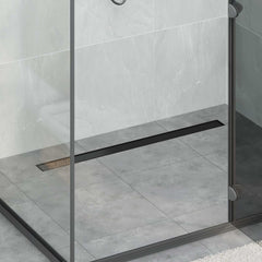 vidaXL 2 in 1 Shower Drain Black 90 cm Stainless Steel 304 1