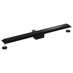 vidaXL 2 in 1 Shower Drain Black 90 cm Stainless Steel 304 6