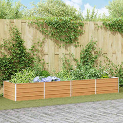 vidaXL Garden Raised Bed Light Brown 320 x 80 x 45 cm Galvanised Steel 1