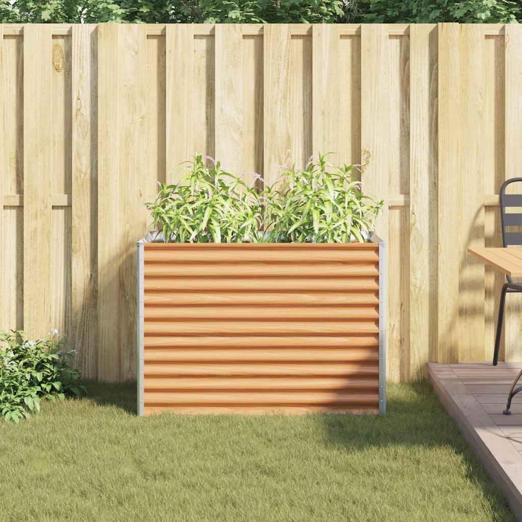 vidaXL Garden Raised Bed Light Brown 98 x 50 x 68 cm Galvanised Steel 4