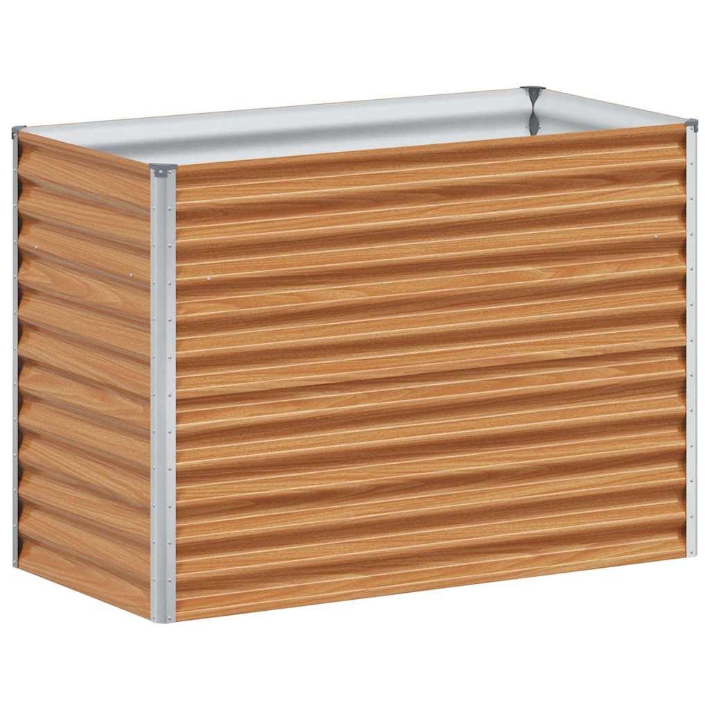 vidaXL Garden Raised Bed Light Brown 98 x 50 x 68 cm Galvanised Steel 2