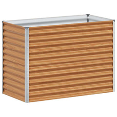 vidaXL Garden Raised Bed Light Brown 98 x 50 x 68 cm Galvanised Steel 2
