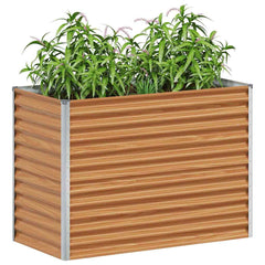 vidaXL Garden Raised Bed Light Brown 98 x 50 x 68 cm Galvanised Steel 3