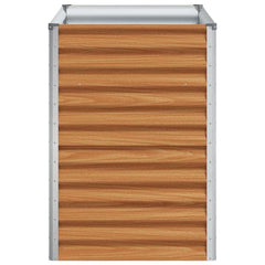 vidaXL Garden Raised Bed Light Brown 98 x 50 x 68 cm Galvanised Steel 6