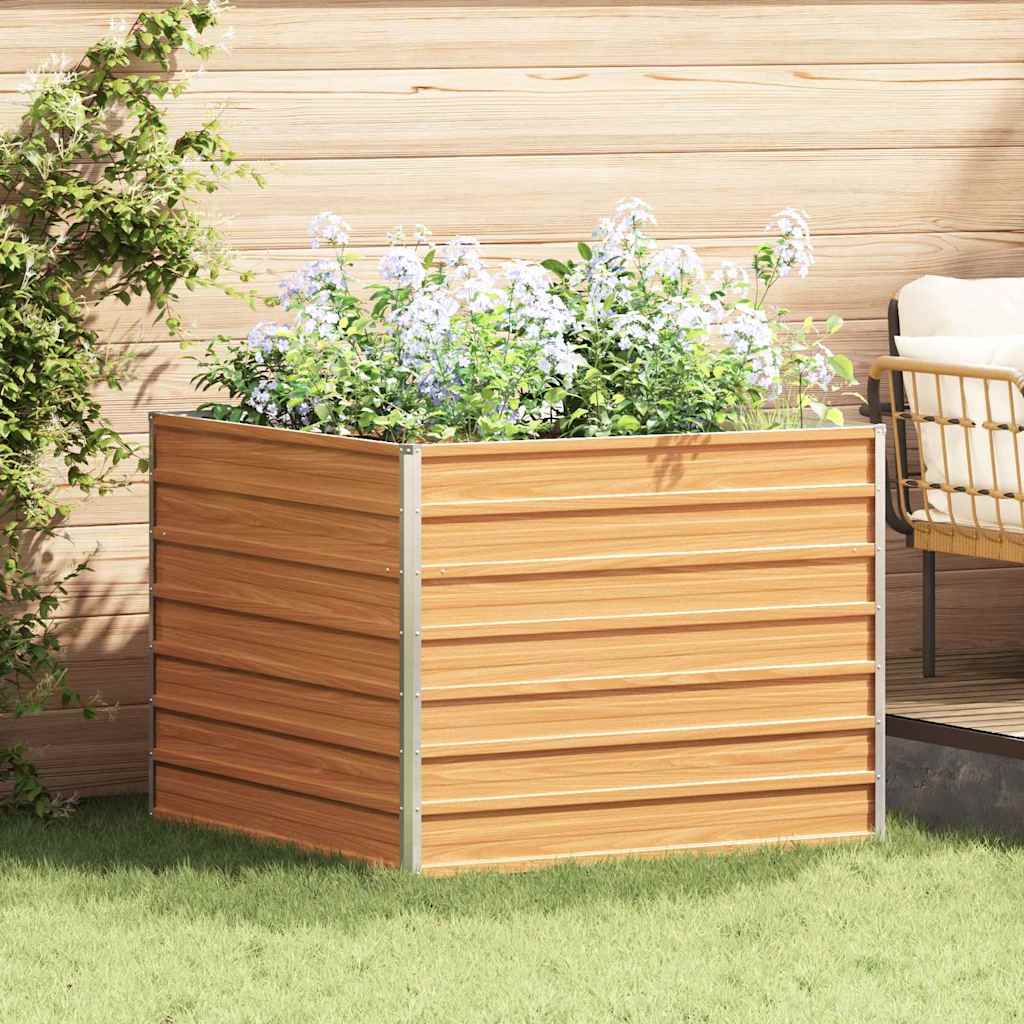 vidaXL Garden Raised Bed Light Brown 100 x 100 x 77 cm 1