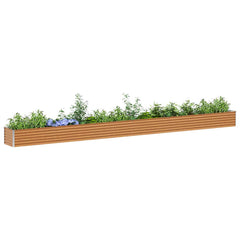 vidaXL Garden Raised Bed Light Brown 582 x 50 x 36 cm Galvanised Steel 3