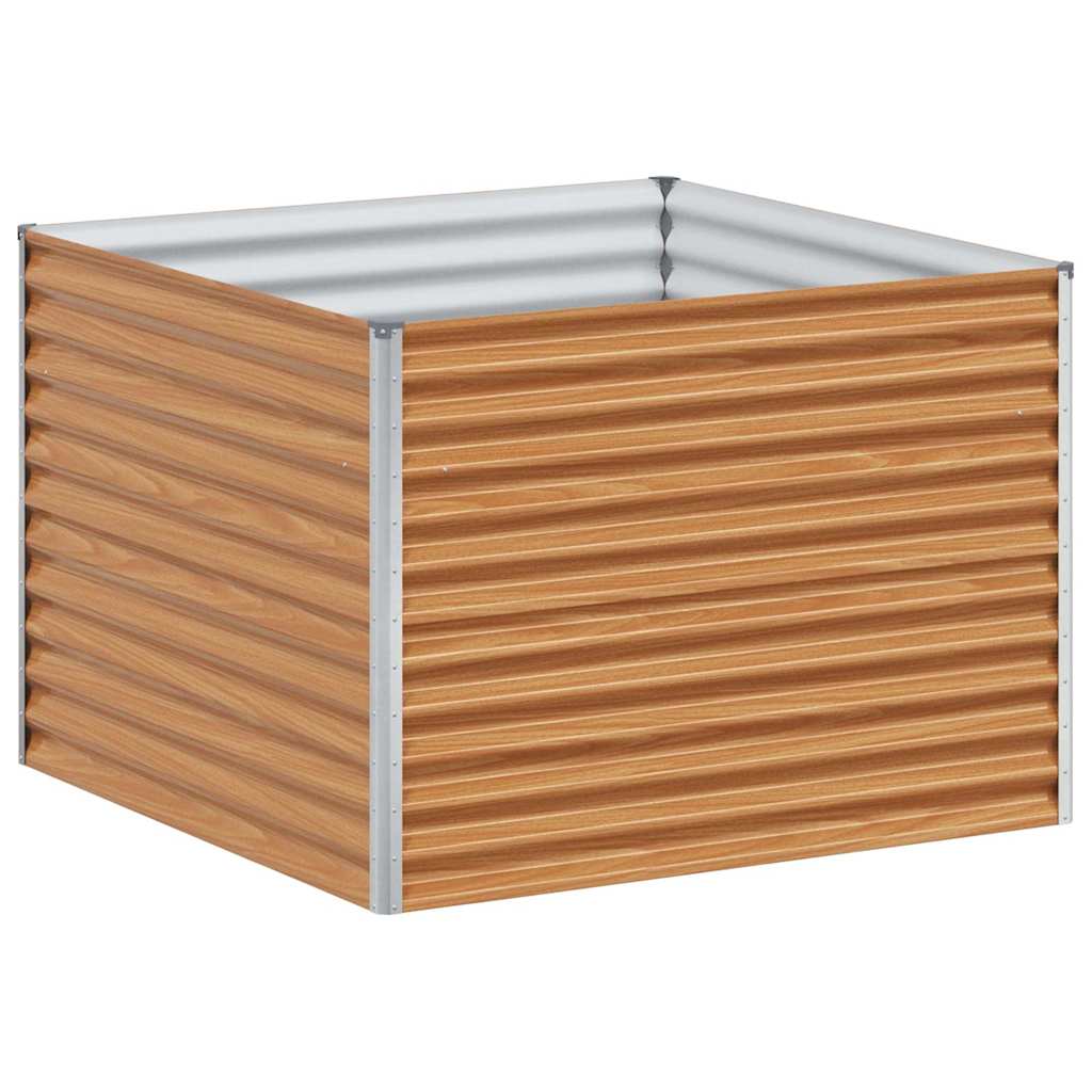 vidaXL Garden Raised Bed Light Brown 98 x 100 x 68 cm Galvanised Steel 2