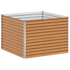 vidaXL Garden Raised Bed Light Brown 98 x 100 x 68 cm Galvanised Steel 2