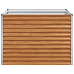 vidaXL Garden Raised Bed Light Brown 98 x 100 x 68 cm Galvanised Steel 6