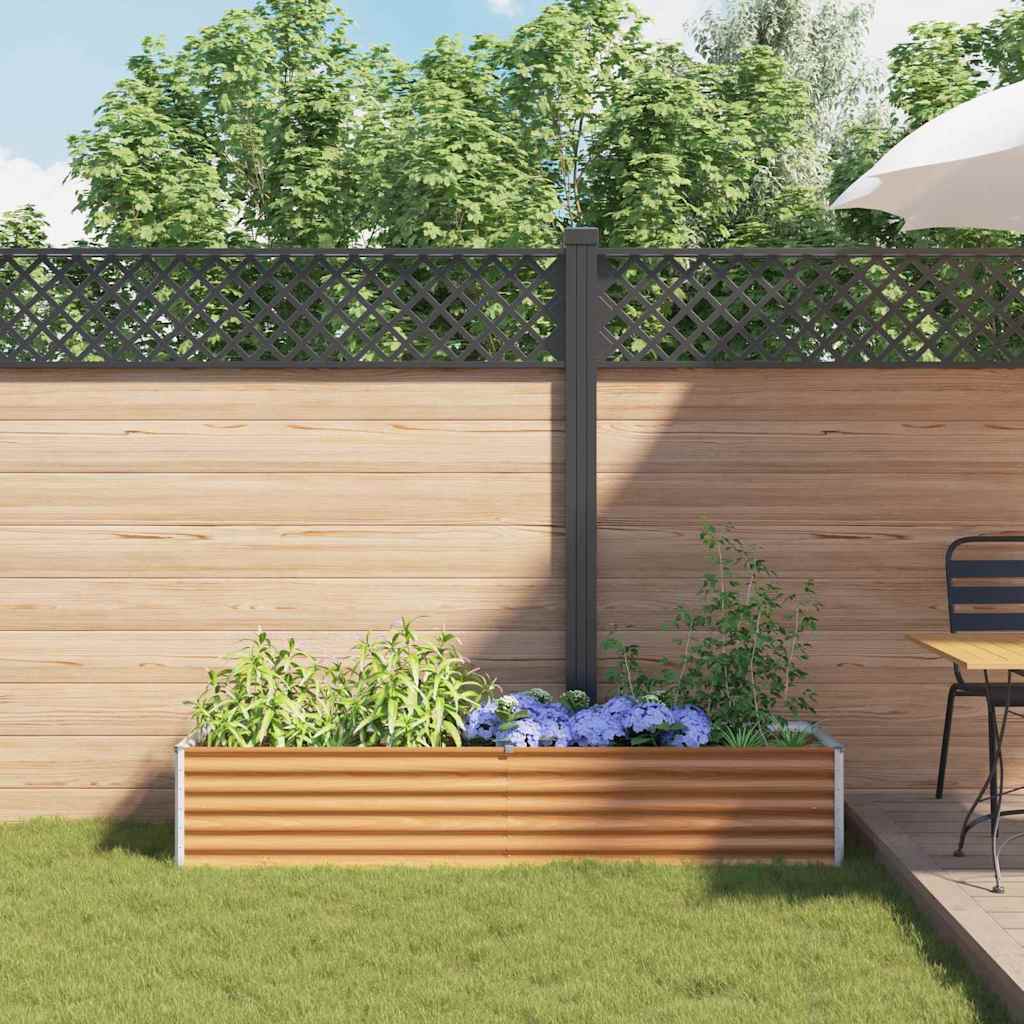 vidaXL Garden Raised Bed Light Brown 195 x 50 x 36 cm Galvanised Steel 4