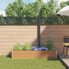 vidaXL Garden Raised Bed Light Brown 195 x 50 x 36 cm Galvanised Steel 4