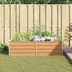 vidaXL Garden Raised Bed Light Brown 160 x 80 x 45 cm Galvanised Steel 4