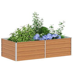 vidaXL Garden Raised Bed Light Brown 160 x 80 x 45 cm Galvanised Steel 3