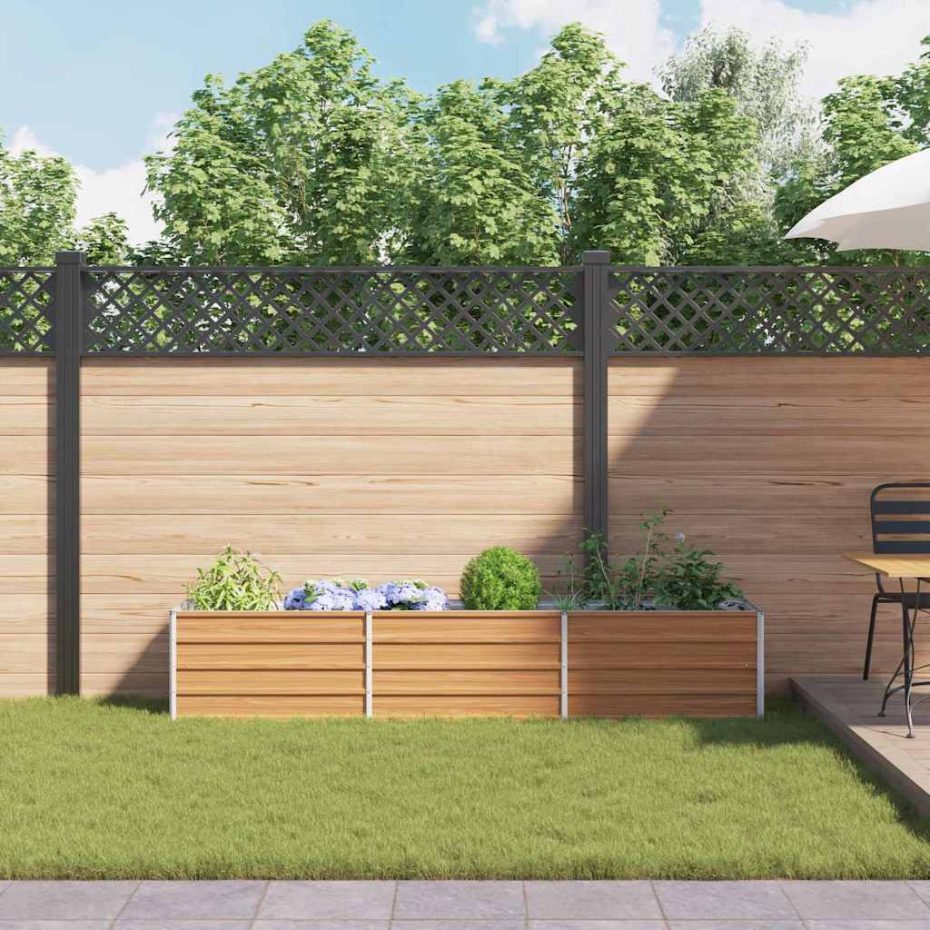 vidaXL Garden Raised Bed Light Brown 240 x 40 x 45 cm Galvanised Steel 4