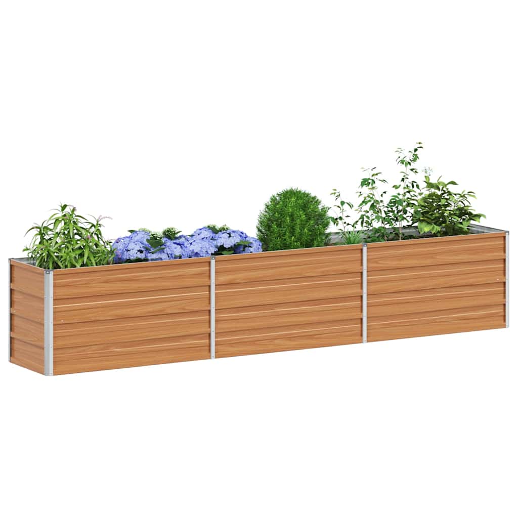 vidaXL Garden Raised Bed Light Brown 240 x 40 x 45 cm Galvanised Steel 3