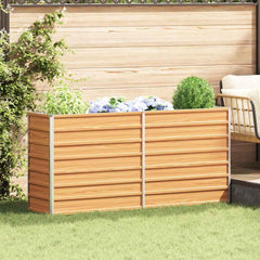 vidaXL Garden Raised Bed Light Brown 160 x 40 x 77 cm Galvanised Steel 1
