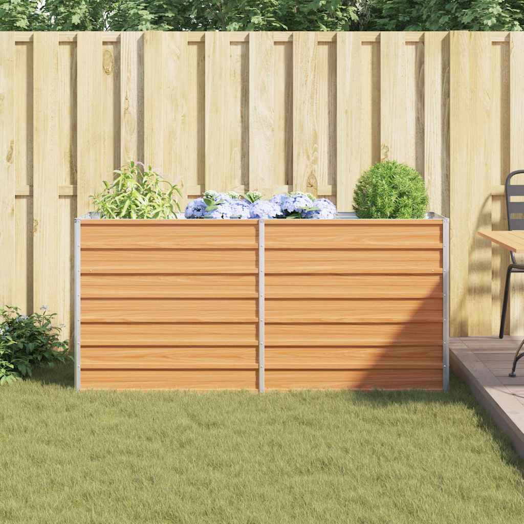 vidaXL Garden Raised Bed Light Brown 160 x 40 x 77 cm Galvanised Steel 4