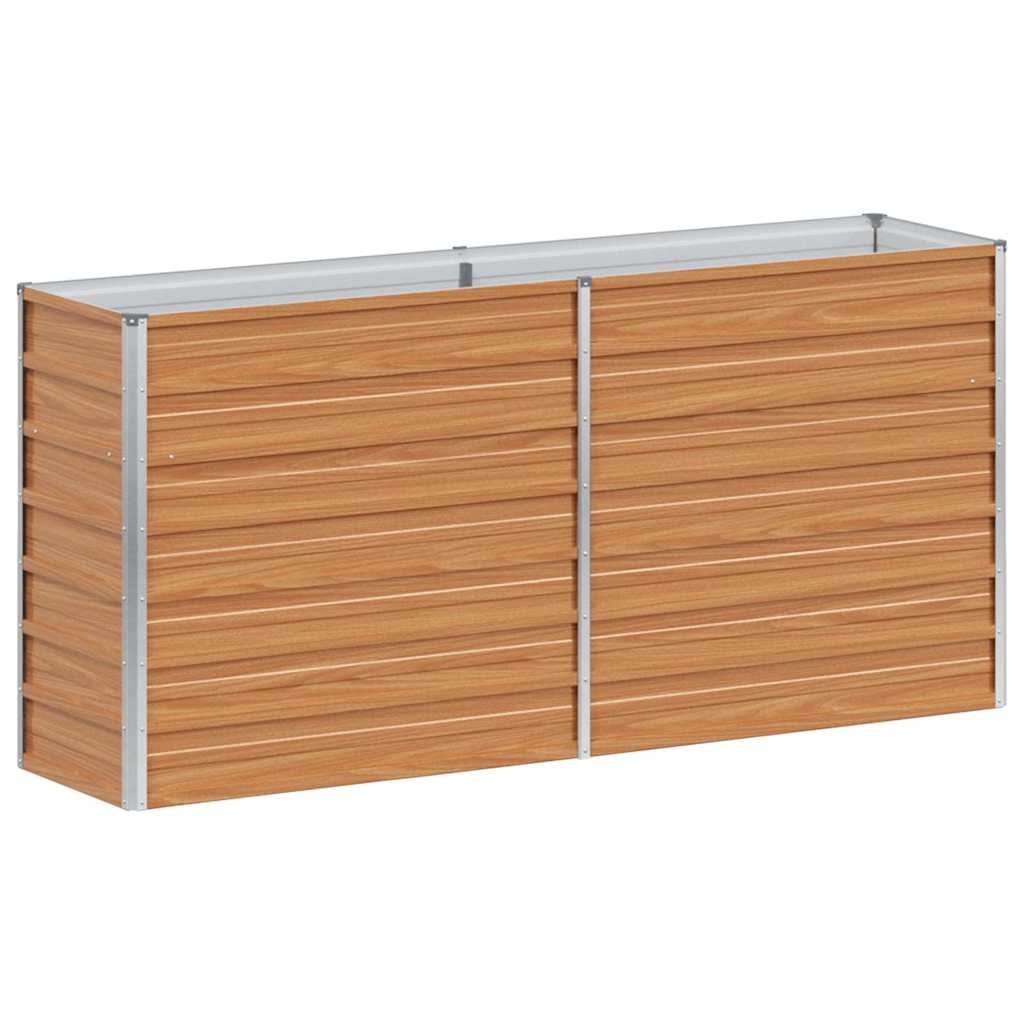 vidaXL Garden Raised Bed Light Brown 160 x 40 x 77 cm Galvanised Steel 2