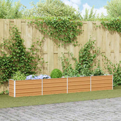vidaXL Garden Raised Bed Light Brown Galvanised Steel
